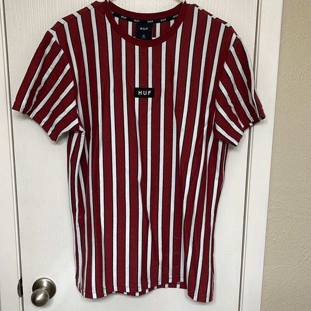 Huf mens striped short sleeve t shirt thick cotton